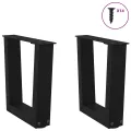 Pieds de table à manger forme V 2 pcs noir 30x(30-31,3)cm acier