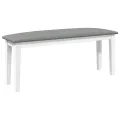 Banc 110 cm blanc bois massif caoutchouc