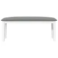 Banc 110 cm blanc bois massif caoutchouc