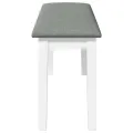 Banc 110 cm blanc bois massif caoutchouc