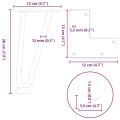 Pieds de table en forme d'épingle à cheveux 20 cm acier massif