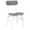 Chaises à manger coussins 2 pcs blanc bois massif caoutchouc