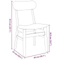 Chaises à manger coussins 2 pcs blanc bois massif caoutchouc