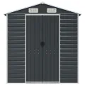 Abri de jardin anthracite 191x470x198 cm acier galvanisé