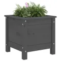 Jardinière gris 40x40x39 cm bois massif de pin
