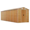 Abri de jardin marron clair 191x640x198 cm acier galvanisé