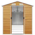 Abri de jardin marron clair 191x640x198 cm acier galvanisé