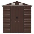 Abri de jardin marron 191x555x198 cm acier galvanisé
