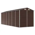 Abri de jardin marron 191x555x198 cm acier galvanisé