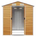 Abri de jardin marron clair 191x215x198 cm acier galvanisé