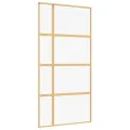 Porte coulissante doré 102,5x205cm verre ESG clair et aluminium