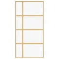 Porte coulissante doré 102,5x205cm verre ESG clair et aluminium
