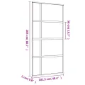 Porte coulissante doré 102,5x205cm verre ESG clair et aluminium