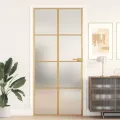 Porte intérieure mince doré 93x201,5 cm verre trempé aluminium