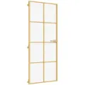 Porte intérieure mince doré 93x201,5 cm verre trempé aluminium