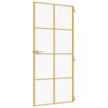 Porte intérieure mince doré 93x201,5 cm verre trempé aluminium