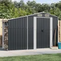 Abri de jardin anthracite 277x93x179 cm acier galvanisé
