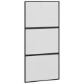 Porte coulissante noir 102,5x205 cm verre trempé aluminium