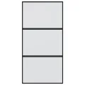 Porte coulissante noir 102,5x205 cm verre trempé aluminium