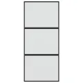 Porte coulissante noir 90x205 cm verre trempé aluminium