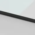 Porte coulissante noir 90x205 cm verre trempé aluminium