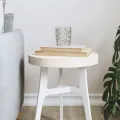 Dessus de table rond blanc Ø30x3 cm bois de pin massif