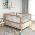 Barrière de sécurité de lit enfant Taupe 90x25 cm Tissu