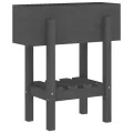 Jardinière gris 62x30x69 cm bois massif de pin