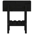 Jardinière noir 62x30x69 cm bois massif de pin