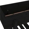 Jardinière noir 62x30x69 cm bois massif de pin