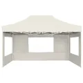 Tente de réception pliable avec parois Aluminium 4,5x3 m Crème