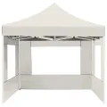 Tente de réception pliable avec parois Aluminium 4,5x3 m Crème