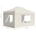 Tente de réception pliable avec parois Aluminium 4,5x3 m Crème