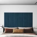 Panneaux muraux 12 pcs Bleu 30x30 cm Velours 1,08 m²