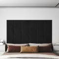 Panneaux muraux 12 pcs Noir 30x30 cm Velours 1,08 m²