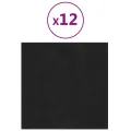 Panneaux muraux 12 pcs Noir 30x30 cm Velours 1,08 m²