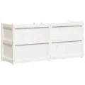 Jardinière blanc 150x50x70 cm bois de pin massif