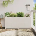 Jardinière blanc 150x50x70 cm bois de pin massif