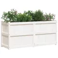 Jardinière blanc 150x50x70 cm bois de pin massif