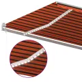 Auvent manuel rétractable avec LED 6x3 m Orange et marron