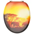Sièges de toilette avec couvercle 2 pcs MDF Design de savane
