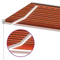 Auvent manuel rétractable avec LED 600x300 cm Orange et marron