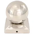 Bouchons de poteau 6 pcs Globe final Acier inoxydable 91x91 mm