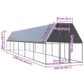 Poulailler d'extérieur 2x12x2 m Acier galvanisé