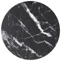 Dessus de table noir Ø40x0,8cm verre trempé avec design marbre