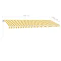 Auvent manuel rétractable avec LED 500x300 cm Jaune et blanc