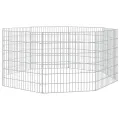 Enclos pour animaux en liberté 8 panneaux 54x60cm fer galvanisé