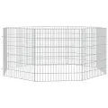 Enclos pour animaux en liberté 8 panneaux 54x60cm fer galvanisé