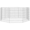 Enclos pour animaux en liberté 8 panneaux 54x60cm fer galvanisé