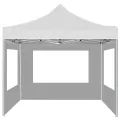 Tente de réception pliable avec parois Aluminium 2x2 m Blanc